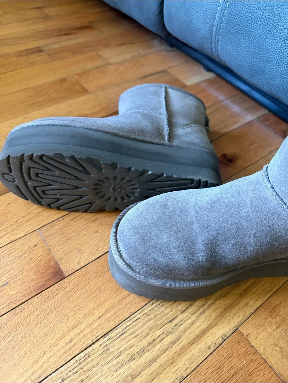 UGG Short Platform Suede Boot in Taupe